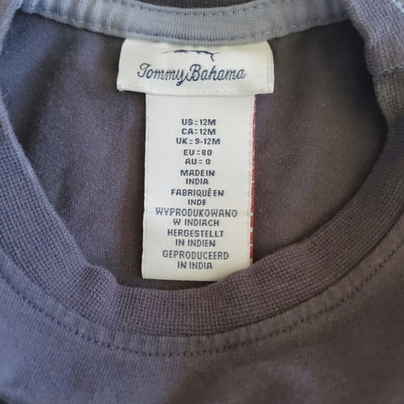 K1334 * Tommy Bahama Bubblegum Sharks Tee Blue-Gray Size 12M - Picture 4 of 6